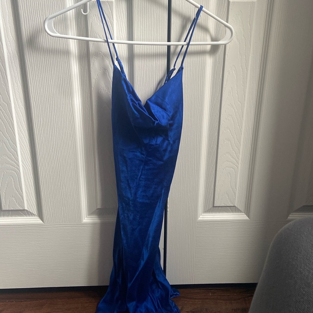 Double Cowl Satin Slip Dress